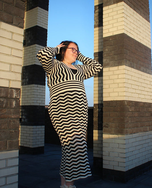 Knitted dress Striped | One Size - ByAmiFashionByAmiFashionJurkKleding1